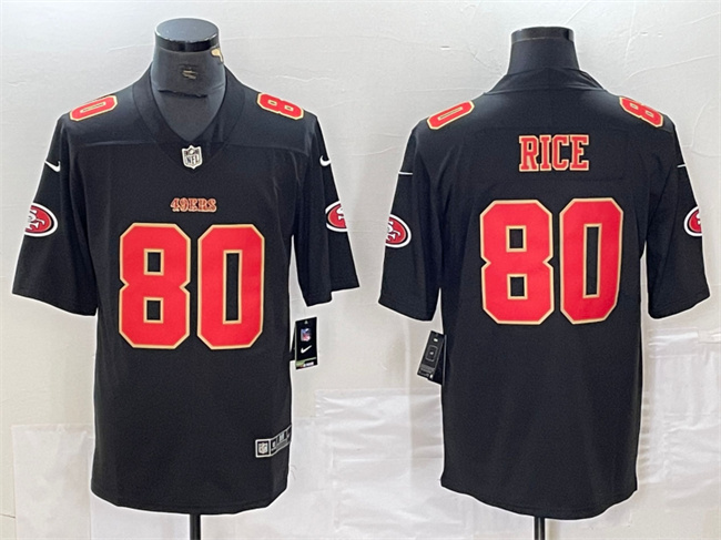 Men's San Francisco 49ers #80 Jerry Rice Black Vapor Untouchable Limited Stitched Jersey